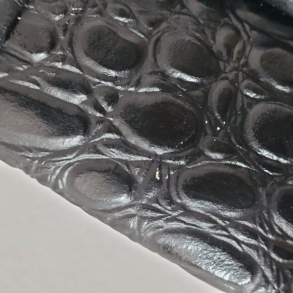 Vintage Made in Canada Black Embossed Leather Crossbody Purse - Picture 10 of 10